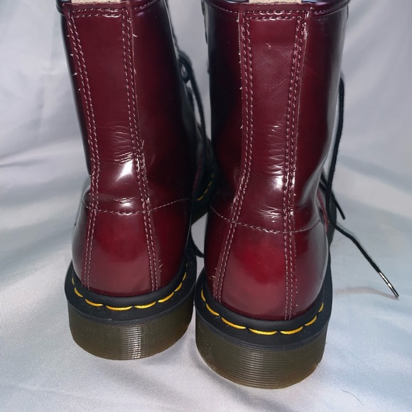 DOC MARTENS maroon classic lace up boots - Picture 5 of 6